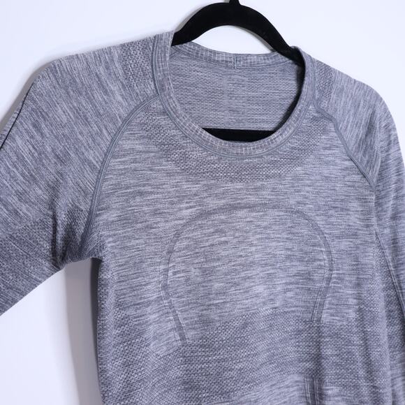 LULULEMON Swiftly Long Sleeve Shirt Heathered Gray Running Active Women's 6 - Picture 4 of 7